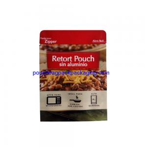 Aluminum stand up retort pouch for meat, retort stand up bags food grade