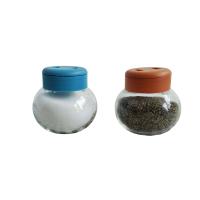 China Vinegar Plastic Cap Round Big Belly Glass Spice Jars 54mm on sale