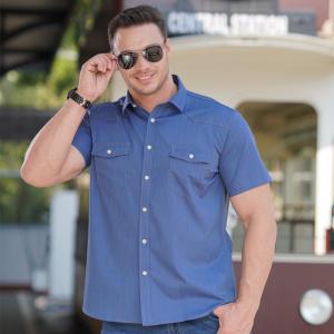 2022 Fashion Summer Short Sleeves Men's Shirts Plus Size with Nonwoven Weaving Method
