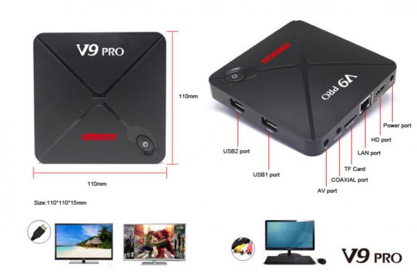 V9PRO Amlogic S912 2G/16G Android 6.0 Penta Core Android Google TV Box