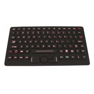 China Red Backlit Silicone Industrial Keyboard With Fsr Mouse , Emc Wide Temperature Keyboard supplier