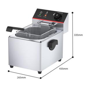 Commercial Snack Frying Machines 8L Electric Chicken Deep Fryer with 1 Tank 1 Basket