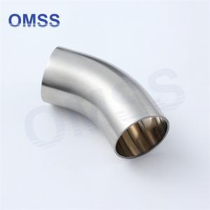 China Sanitary Stainless Steel Pipe Fitting SS316L SMS 45 Degree Weld End Elbow supplier