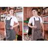 Black And White Stripes Custom Cooking Aprons Printing / Embroidery Logo
