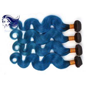 Virgin Brazilian Body Wave Hair Pretty Ombre Color Short Hair 1B / Blue