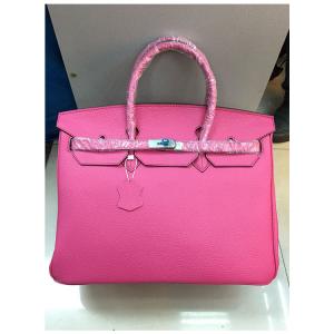 high quality 40cm hot pink lychee cowhide handbags luxury designer handbags women big brand handbag L-RB5-2