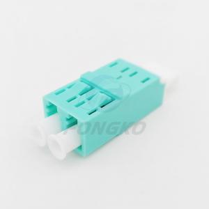 Duplex LC OM3 Plastic Optical Fiber Adapter with Metal Shutter Flangeless