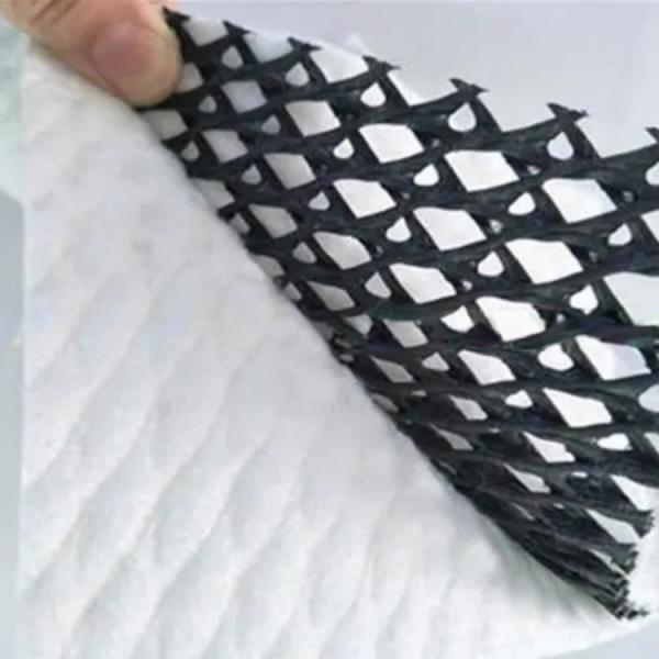 Geonet de drenaje compuesto en blanco y negro 3D para construcción rápida y estabilización del suelo