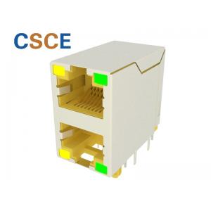 RoHS CE Stacked RJ45 Connectors 2*1 Ethernet RJ45 Modular Female Pcb Jack