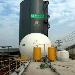 Produção energética do biogás da planta do biogás da água de esgoto em planta fixa do biogás