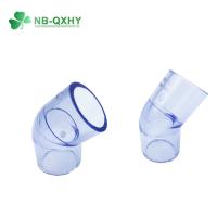 China Forged UPVC PVC Plastic ASTM Sch80 Standard Elbow Transparent Clear Tee Pipe Fittings on sale