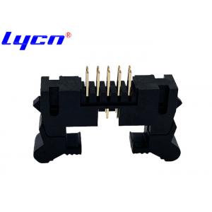 China 2.0mm Ejector Header 180° DIP 10 Pin Header Connector With Brass Gold Flash supplier