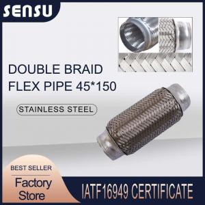 45*150mm Double Braid Flexible Exhaust Pipe Connector For Universal Car Rustproof