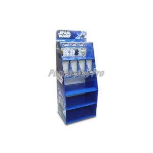 China Blue 5 - Shelf Light Duty Cardboard Hook Display 4 Hooks Easy Assembly supplier