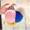 New fancy cute cheap faux fox fur pom pom ball key chain / Small pom pom key