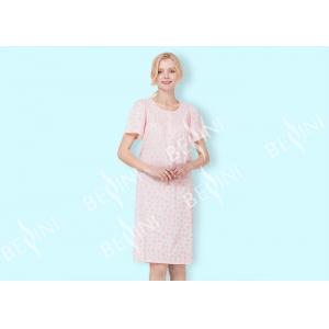 Personalized Ladies Night Dresses Sleepwear / 100 Cotton Short Sleeve Nightgown