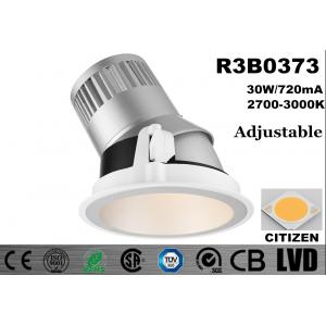 China 30W Tilatble 30 Deg LED Recessed Downlight COB High Brightness Dia 186 * H 191MM supplier