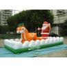 China Outside Christmas Inflatables Jingle Bells / Father And Reindeers Running Together wholesale