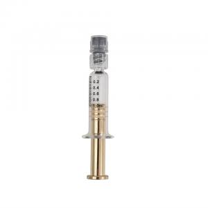 China Gold Silver Metal Plunger 1ml Glass Syringe Luer Lock Leak Free supplier