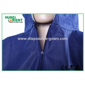 China Blue Breathable Disposable Tyvek Coveralls With hood For Lab Room Or Hospitals supplier