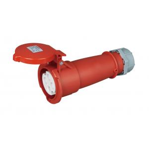 32A 3 Phase Industrial Socket Connector With Red Cover DIN VDE 0623 Approval