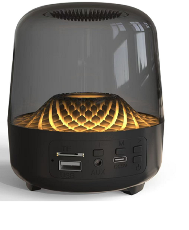 China Altavoz ETEK 5W Bluetooth 5.3 con Luz RGB, Batería de 500mAh, Carga Tipo-C, material ABS+PC, AUX/TF/FM/USB, Negro supplier
