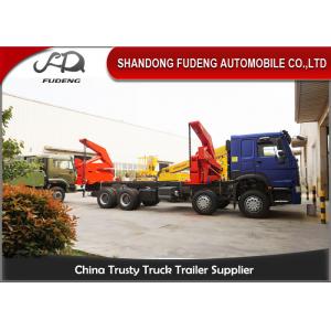 20 Feet Side Lifting Container Trailer Truck , XCMG 37 Ton Crane With Slide