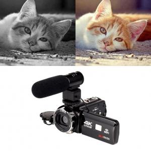 Digital Mini DV Camcorder 4K ABS Black Video Cam 16X Digital Zoom CMOS 12MP Sensor