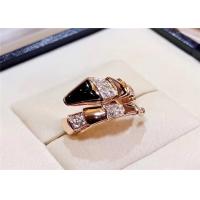 China Handmade 18K Gold Diamond Jewelry  /  Snake Ring With Black Onyx on sale