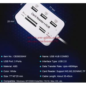 Micro USB Combo 3 Ports Card Reader High Speed Multi USB Splitter All In One for PC Computer Accessories Notebook hubs