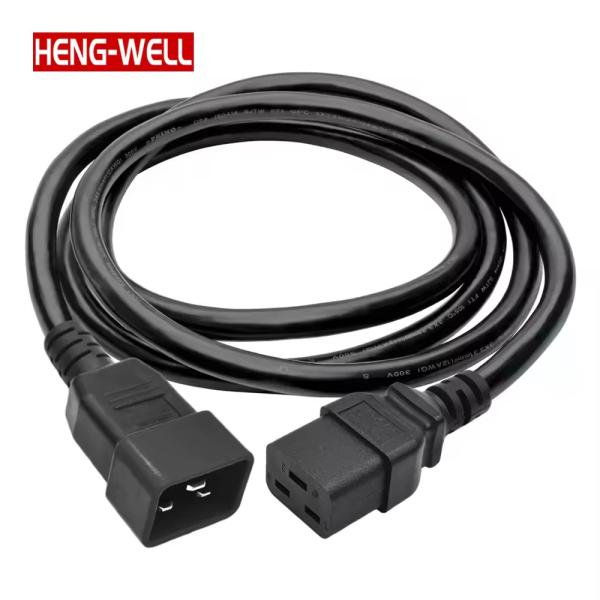 Heavy-Duty 16A 20A 250V 2.5mm2 6 Ft (1.83 M) Power Cord for Computer C19 C20 Immersion Cooling System Male Female IEC End Type