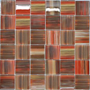 China Hand drawing crystal glass mosaic kitchen tiles supplier