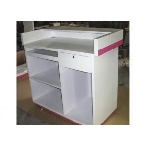 China Modern Style Cash Wrap Counter With Drawer , White Retail Store Checkout Counters supplier