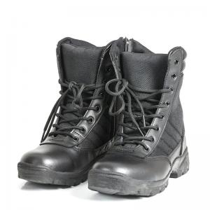 China Leather Insulated Military Boots For Men Breathable High Top Non Slip Rubber Outsole supplier
