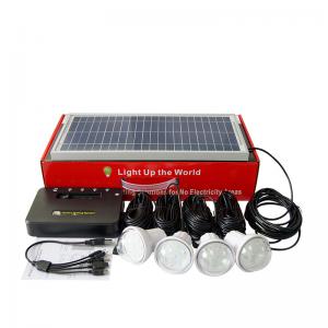 8W Solar Home Lighting Systems 4 Bulbs Solar Garden Power Cell Kit