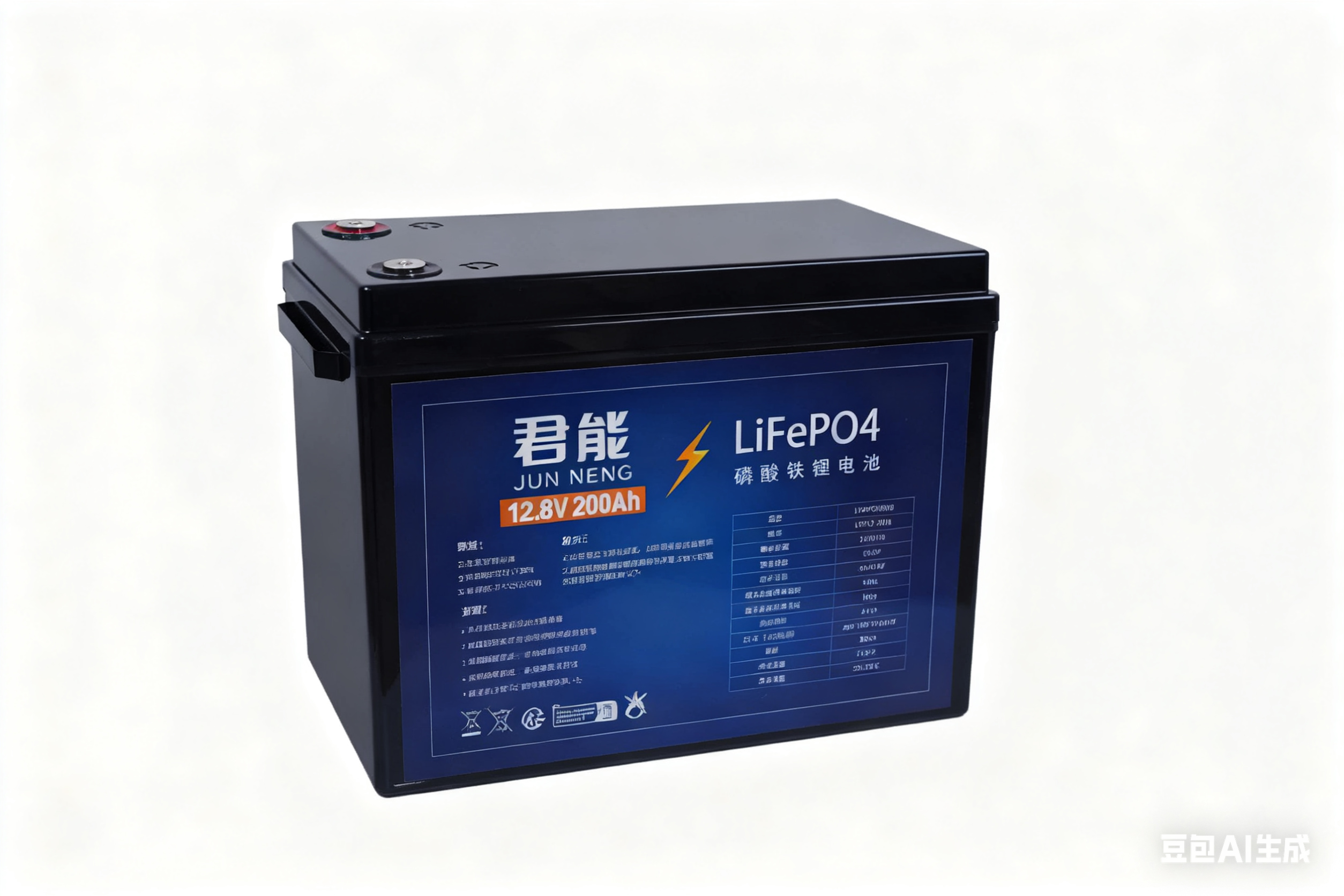 12.8V 200Ah Rechargeable LiFePO4 Battery for Solar System and RV with Deep Cycle Technology