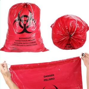 Sacs de déchets cliniques rouges transparents de sac autoclavable médical de LDPE Biohazard
