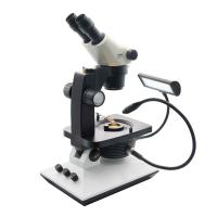 China 10W Lighting Mode Optical Swing Arm Gemstone Microscope Self Locking on sale