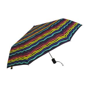 21in Rainbow Windproof 3 Folding Umbrella For Travel