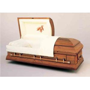 China Printing Brown Color Wooden Infant Casket Soft Lining With Good Hardware supplier