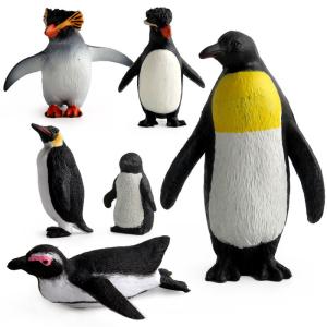 China 6 PCS Figures de pingouins Collectables Multicolores Figures d'animaux en plastique Ensemble de jouets pour enfants supplier
