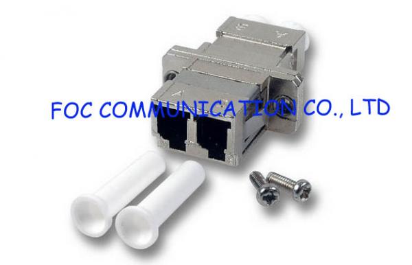 LC Duplex Fiber Optic Adapter , Metal Zirconia Ceramic Sleeve Optical Cable