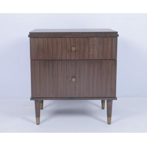 Hotel Luxury Two Drawer Nightstand With Walnut Veneer