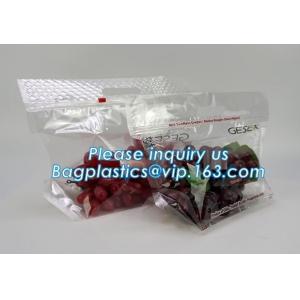 frosted reclosable zipper plastic bags with slider k, round bottom slider grape bag/table grape bag used in graper