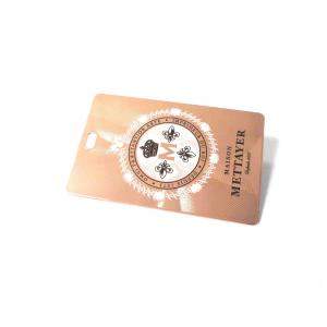 China Rose Gold 85*54mm Metal Business Cards Custom Printing supplier