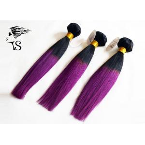 Purple Ombre Hair Extensions Human Hair , Straight Ombre Remy Hair Extensions