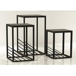 China Simple Exquisite Metal Display Racks And Stands Black For High End Clothing Shop supplier