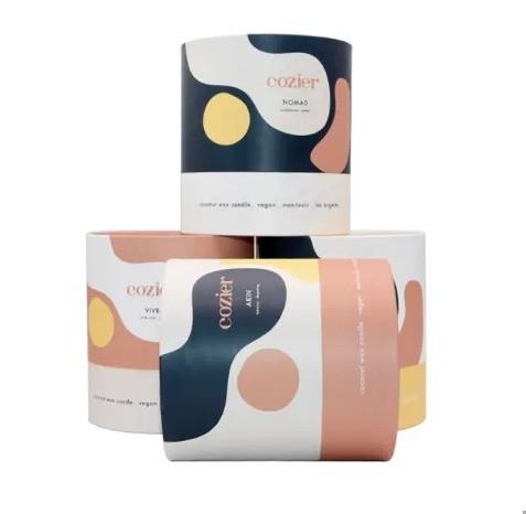 Customized Luxury Candle Packaging Tube boxes Matt PP Lamination 1.5mm Cardboard
