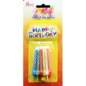 Spiral 0.5cm*6cm Glitter Birthday Cake Candles GSV Certification