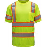 China Ansi Class 3 Polo Shirt Work Hi Vis Lime Green Reflective T Shirts Men'S on sale
